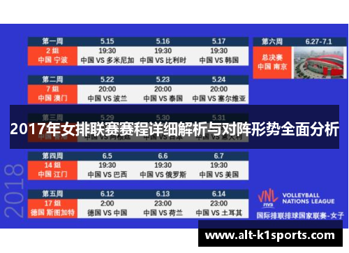 2017年女排联赛赛程详细解析与对阵形势全面分析